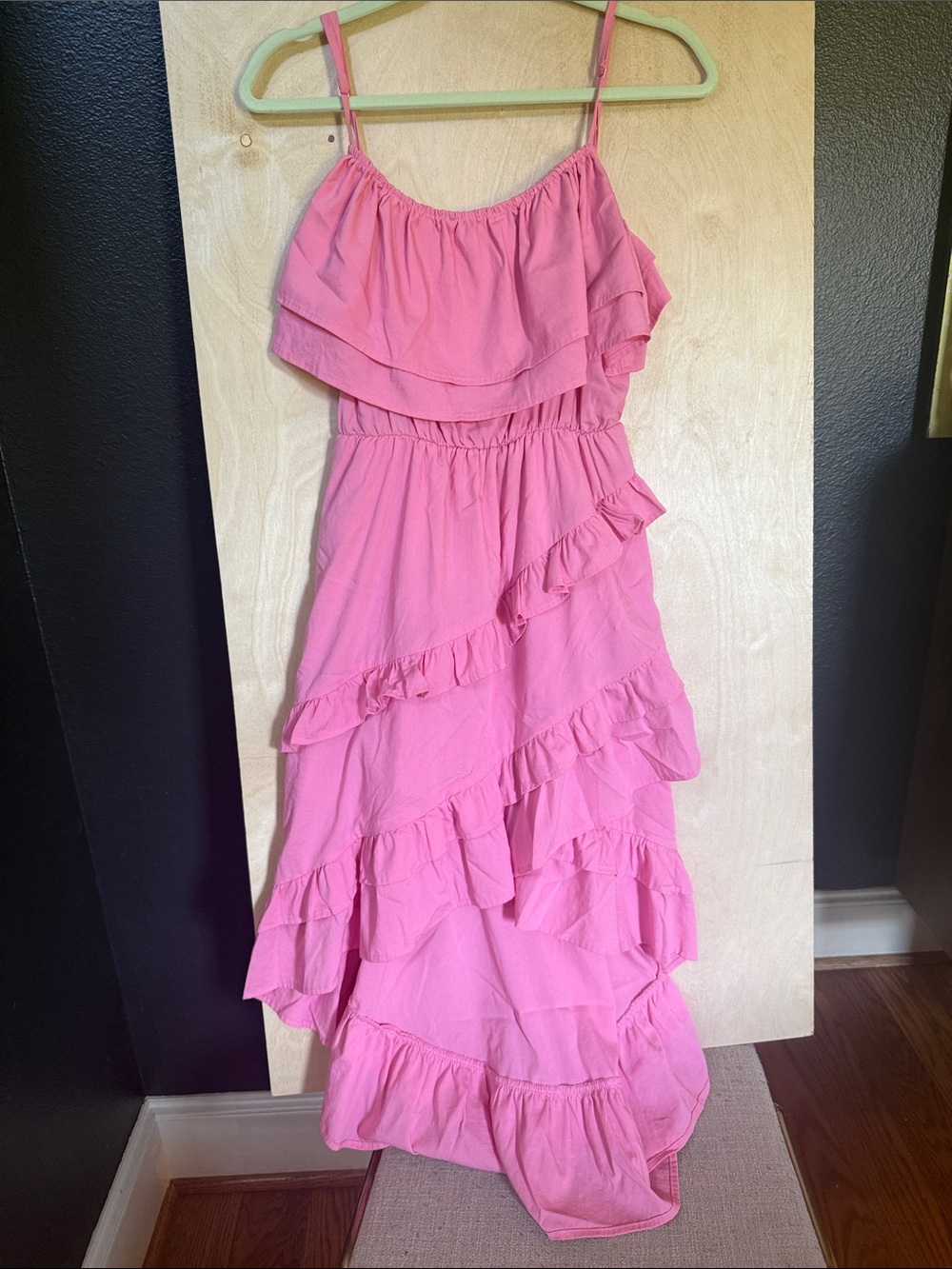 Pink Ruffle Midi Dress - Women